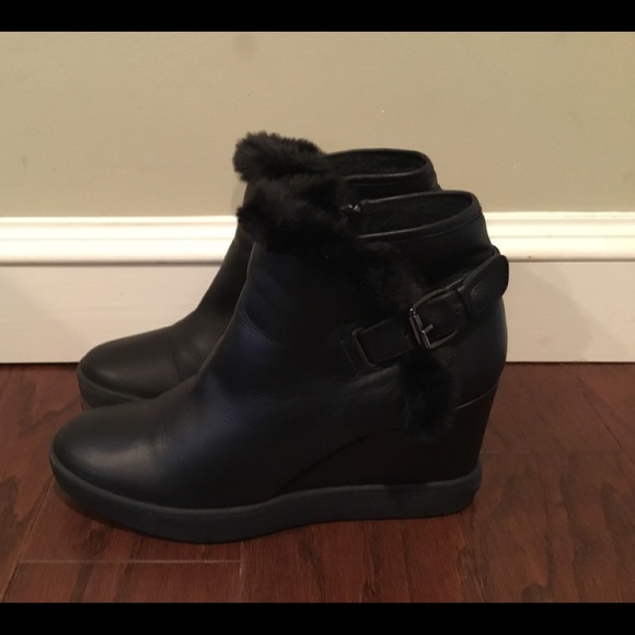 Aquatalia Shoes - Aquatalia  Cameron wedge faux fur ankle boots 10